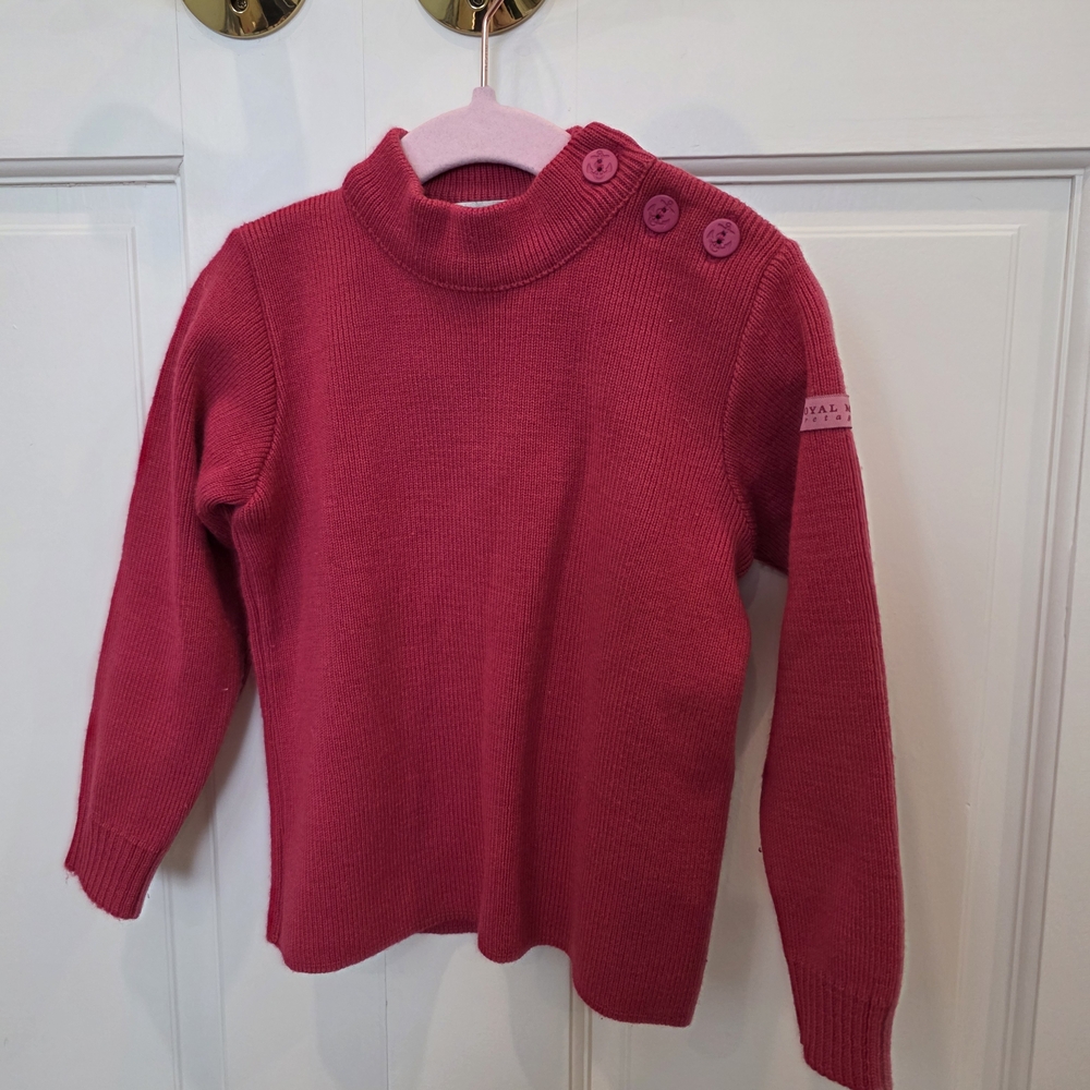 Royal Mer Bretagne Pink Button-Shoulder Sweater - Size 4